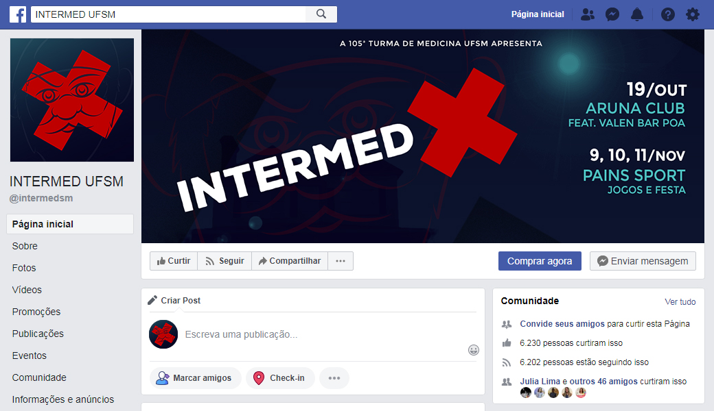 Página do Facebook